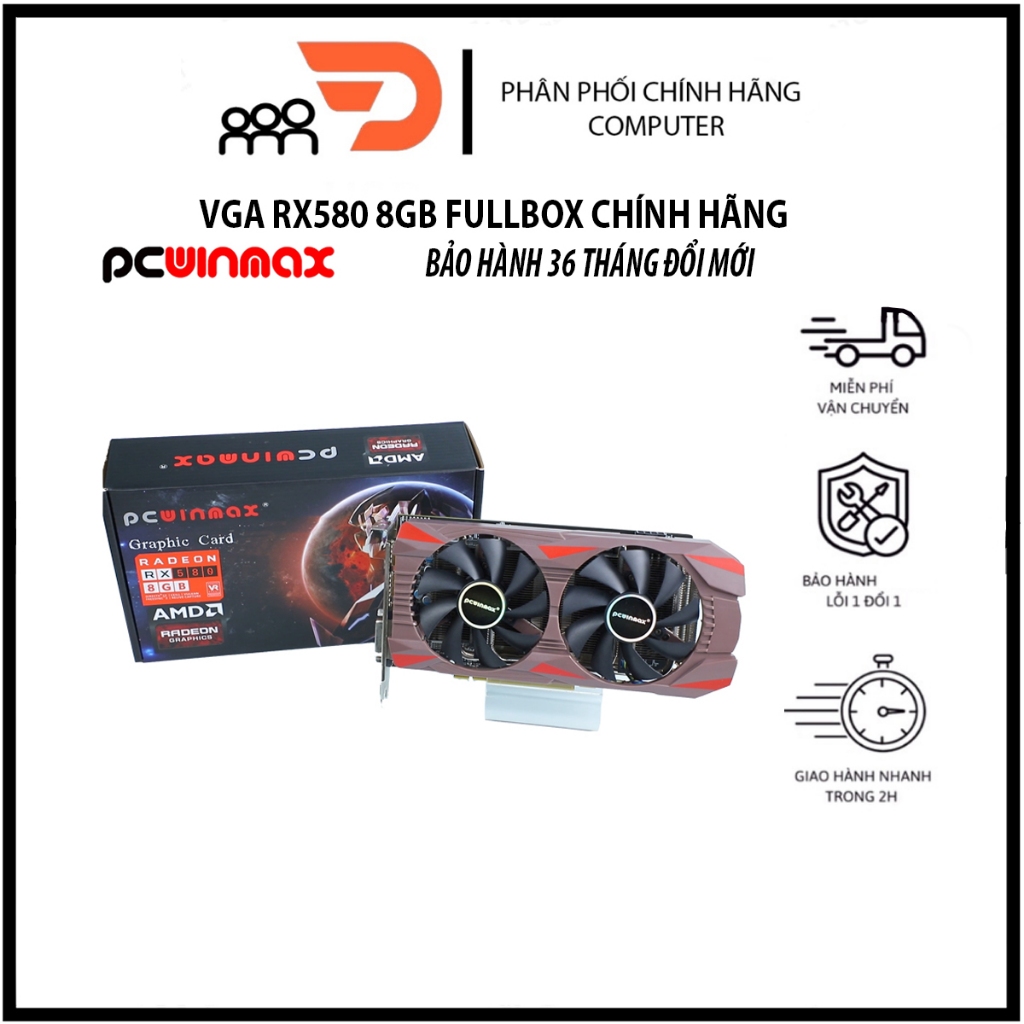 Card đồ họa màn hình máy tính Winmax RX 580 8GB Dshop Computer phụ kiện máy tính Gaming