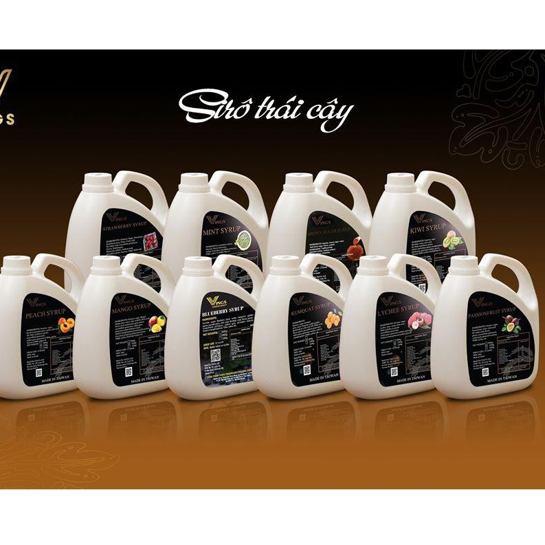 Siro Wings Đài Loan 2.5kg ( Đào, Dâu, Việt Quất, Xoài, Vải, Đường Đen )