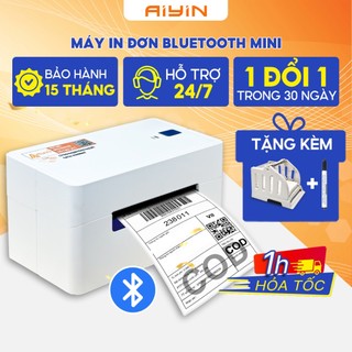 Máy in đơn hàng mini AYIN 368BT in từ điện thoại khổ in A7,đơn sàn TMĐT, mã vận chuyển, tem