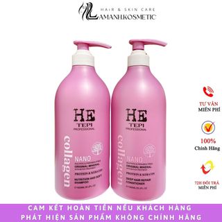 Dầu gội HE TEPI trắng/hồng tái sinh phục hồi tóc hư tổn khô sơ mềm mượt, kiềm dầu, sạch gàu, 1000ml