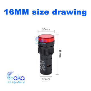 Đèn báo pha phi 22 16mm - led báo pha tủ điện điện áp 220VAC