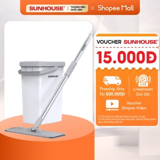 Bộ lau nhà đa năng Space Saving Sunhouse KS-CL3211PW - Gồm 1 thùng giặt, 1 cây lau -  Bảo hành 6 tháng chính hãng