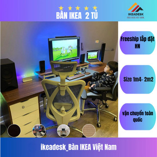 Bàn ikea 2 tủ ,bàn làm việc đa năng 10 ngăn kéo