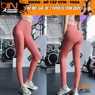 Quần dài nữ tập gym yoga aerobic thể thao NAQI lưng cao chất liệu thun dệt kim co dãn 4 chiều BINSPORTS Q042