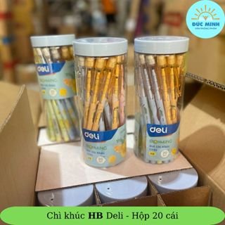 (20c) Chì khúc Deli HB Deli kèm đầu tẩy, nhiều màu CC095 - luyện viết chữ bé vào lớp 1 vpp Diệp Lạc