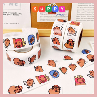 Sticker cuộn Capybara 500 miếng dán nhiều mẫu ngộ nghĩnh cute Suppy
