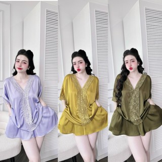  Đồ Ngủ Pijama Tiểu Thư Đồ Ngủ Bigsize lụa Latin cao cấp mềm mại xinh xắn < 90KG 