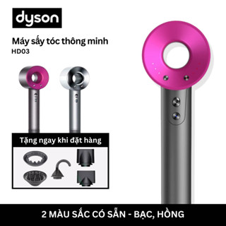 Máy sấy tóc Dyson Supersonic HD03 màu Hồng Đen, sấy ion tốc độ cao, làm khô nhanh chóng gồm 4 phụ kiện - HÀNG XÁCH TAY