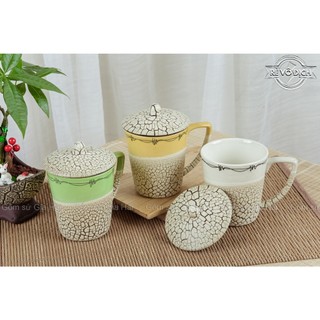 Cốc sứ đưng nước, pha trà có nắp đậy Bát Tràng