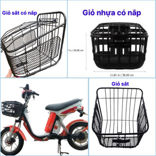 Giỏ sắt giỏ nhựa xe điện có nắp lắp cho xe 133m, 133S, xe mini coper, xe đạp điện dáng nhỏ và các loại xe khác