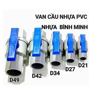  Van cầu van nhựa khóa nước Bình Minh PVC phi 21,27,34,42,49- Hàng chính hãng 
