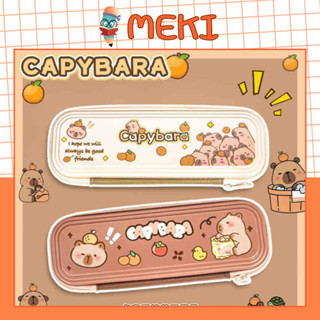 Túi Đựng Bút Capybara Dạng Hộp Dung Tích Lớn Phong Cách Hàn Quốc - Văn Phòng Phẩm MEKI