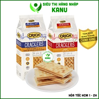 Bánh quy giòn ăn kiêng 3 vị lạt & mặn Crich Crackers của Ý 500g, đồ ăn vặt phù hợp người giảm cân healthy, tiểu đường