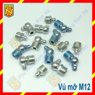 (Loại tốt) Vú bơm mỡ bò M12 các loại, Vú bơm mỡ bò M12 cong 90,  Vú bơm mỡ bò M12 cong 45, Vú bơm mỡ bò M12 thẳng
