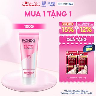 Sữa Rửa Mặt Pond's mới 3X sáng mướt với Niacinamide và Vitamin C, không gây khô da 100g