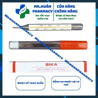 Nhiệt kế thuỷ ngân Sika - Nhiệt kế Y khoa đo thân nhiệt người