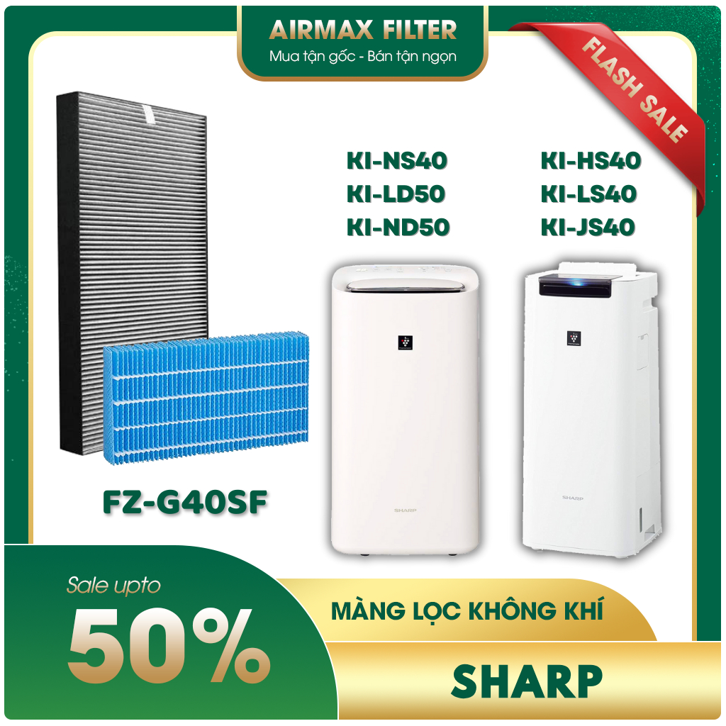 Màng lọc không khí Sharp:KI-JS40, KI-HS40, KI-LS40, KI-ND50, KI-NS40, KI-LD50, KI-PD50 màng lọc Hepa