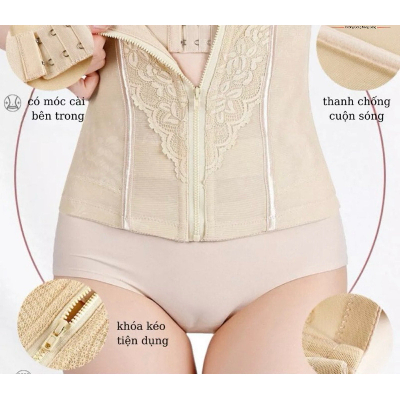 (8054 video tự úp) tấm gen nịt kéo khoá xoay eo 360 độ  cực giảm mỡ bụng