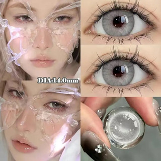 ( Hàng Có Cận ) ✨ Kính áp tròng lens xám khói tone tây sáng size vừa - Hsd 12 tháng
