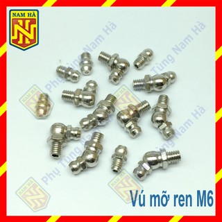 Vú bơm mỡ bò ren m6 các loại, vú bơm mỡ bò m6 cong 90, vú bơm mỡ bò m6 cong 45, vú bơm mỡ bò m6 thẳng