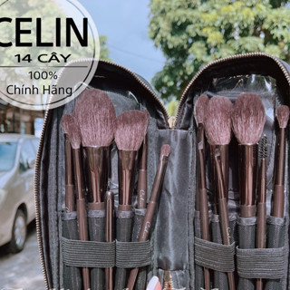 Bộ Cọ Trang Điểm Celin 15 Cây Lông Thú Siêu Mềm Bám Phấn Kèm Bao Đựng Cọ Chính Hãng [Ảnh Thật]