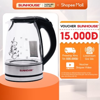 Ấm Siêu Tốc Thủy Tinh SUNHOUSE SHD1217 Dung Tích 1.7L