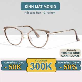 Gọng Kính Cận Mắt Mèo Nam Nữ MONIO S11916 Chất Liệu Kim Loại Phụ Kiện Thời Trang