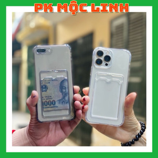 11 | 12 | 13 | 14 | 15 Pro max Xs max X 8 7 plus ốp bảo vệ camera Trong Suốt Chống sốc 4 góc Có Ngăn khe Đựng cài Thẻ Ip