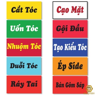 Thẻ Ghi Các Dịch Vụ Trang Trí Tường Dành Riêng Cho Quán Tóc - Tiệm Cắt Tóc Nam - Tiệm BarberShop Size 15x30cm - Dày 5mm