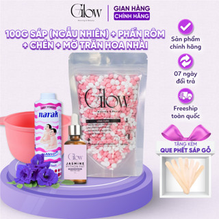  Combo Sáp Wax Lông Nóng 100gr + Mỡ Trăn Hoa Nhài 10ml + Phấn Rôm 25gr + Chén Silicon CHE TÊN 