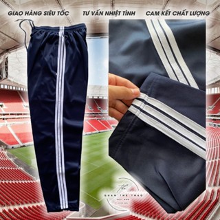 Quần thể dục học sinh 3 sọc Xanh - Cotton cào mỏng, không co giãn, cấp 1, 2, 3