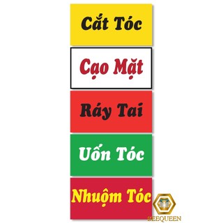 Combo 5 Thẻ Dán Tường Barber Shop - Tiệm Hớt Tóc Chống Nước Chống Phai - Thẻ dịch vụ dán tường mẫu mới