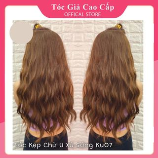 Tóc kẹp U xoăn sóng dài 😍 Mã ku07 😍 60cm