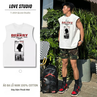 Áo Ba Lỗ Nam In Họa Tiết Chữ Đỏ LoveStudio Tank Top Nam Chất Vải Cotton Dày Dặn Thoải Mái [BL04]