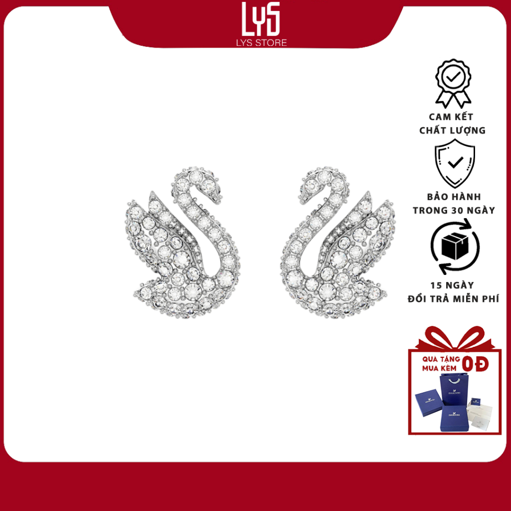 Khuyên tai nữ Lys Iconic Swan Stud Earrings 3037 - Khuyên tai Fullbox phụ kiện SWA