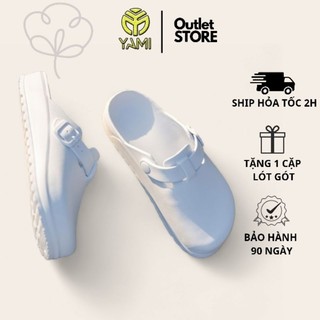 Dép Phòng Sạch, Giày Y Tá Điều Dưỡng, Dép Đi Mưa Đế Cao 4cm Đế Siêu Êm Nhẹ Màu Đen Trắng Beige, Sục Nhựa - YAMI