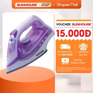 Bàn là hơi SUNHOUSE SHD2063P màu tím -  5 chế độ là - Công suất 1600W - Bảo hành 12 tháng - Hàng chính hãng