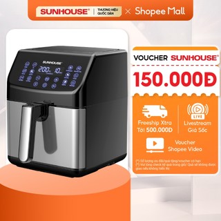 Nồi chiên không dầu 6L Sunhouse SHD4087 dung tích 6L - Cảm ứng 12 chức năng - Cài đặt thời gian, nhiệt độ chính xác