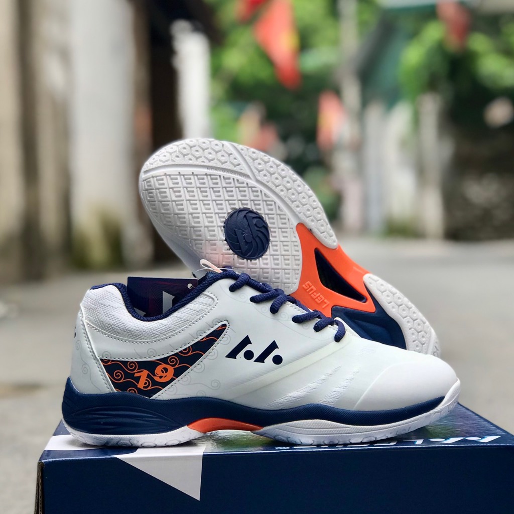 Giày cầu lông, bóng chuyền, bóng bàn nam nữ Lefus L019 màu trắng đen