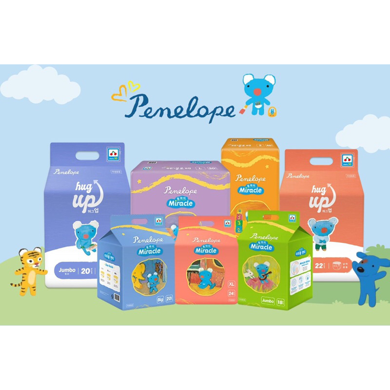  COMBO 3 BỊCH Bỉm dán quần PENELOPE nội địa HÀN cao cấp cho bé: Miracle Hug Up và Ice Summer bản mới bản cũ 