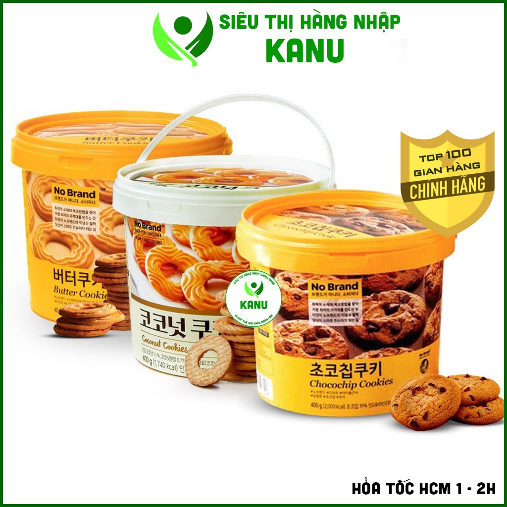   4 vị  Bánh quy xô khổng lồ No Brand Hàn Quốc 400g  vị bơ socola chip dừa & bơ đậu phộng  đồ ăn vặt ngon rẻ 