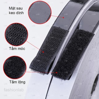Dây khoá dính velcro hai mặt có keo dính #020202