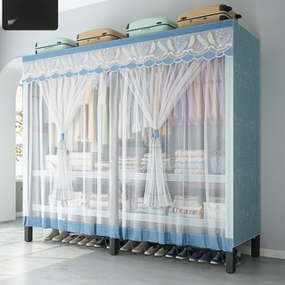 Tủ quần áo vải Tủ đựng quần áo tủ vải khung gỗ Thép Titan cỡ lớn 5 buồng 10 ngăn treo quần áo lắp ráp đa năng