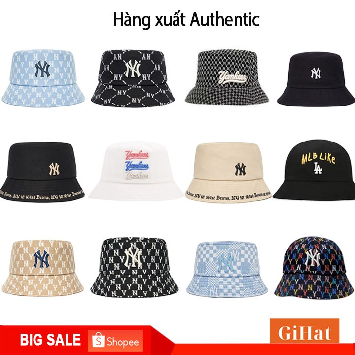Nón Mũ Bucket NY LA Hàng Hiệu Xuất, HOT TREND, Vải Poly Cotton Thoáng Mát, Nón Bucket LA NY Form Chuẩn Châu Á