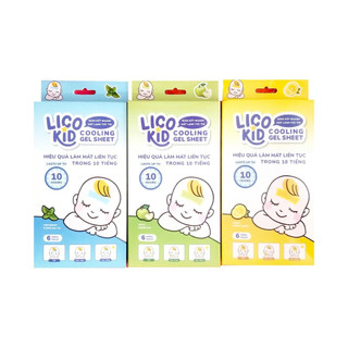 Miếng dán lạnh hạ sốt cho bé Lico kid (6 miếng/ Hộp) - Giảm sốt nhanh, Mát lạnh tức thời, hạ nhiệt
