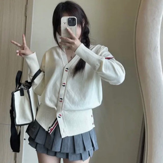 Áo Khoác Len Cardigan 3 Vạch Tay, Phong Cách Tiểu Thư, Sang Chảnh Siêu Hot Hit