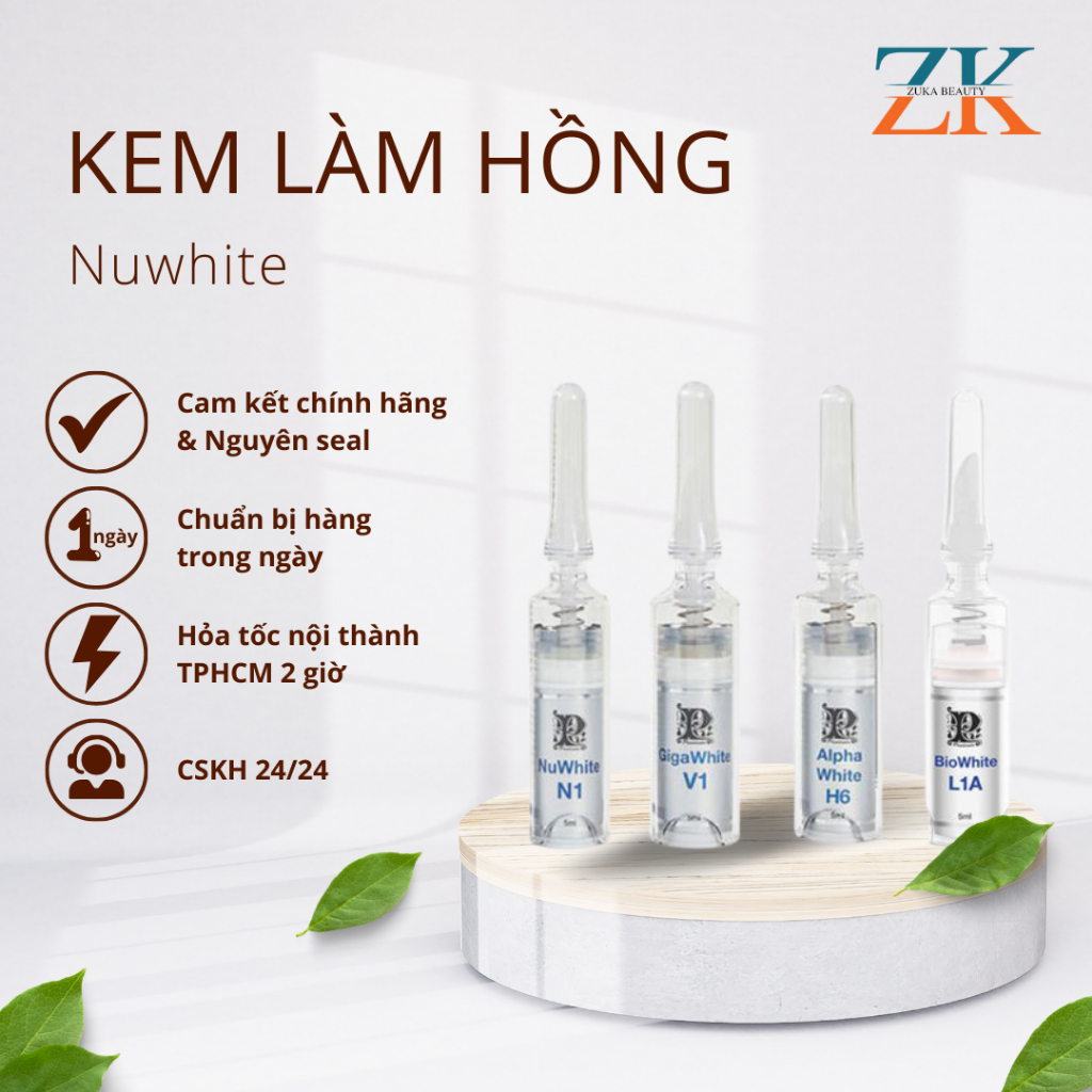 Kem Nuwhite, GCELL Làm hồng nhũ hoa, hồng bikini , khử thâm nách bẹn Zuka Beauty