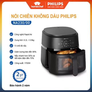 Nồi chiên không dầu điện tử Philips 6.2L NA230 - 0.8kg, bảo hành 2 năm | Hàng chính hãng