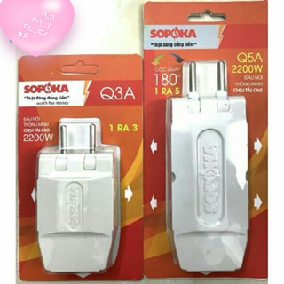 Phích Cắm Điện 1 ra 3-Ổ cắm nối chia 5 Ngã SOPOKA 2200W