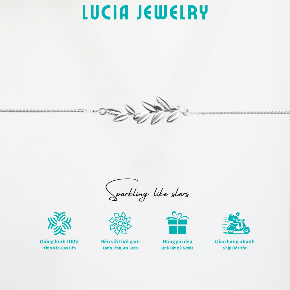Lắc Tay Bạc Nữ S925 Lucia, Vòng Tay Bạc Mặt Lá Nguyệt Quế Biểu Tượng May Mắn, Thịnh Vượng Lucia Jewe